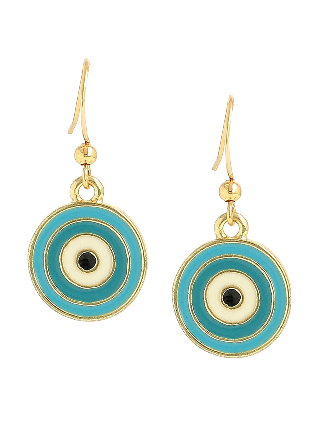 

EL REGALO Green Circular Drop Earrings