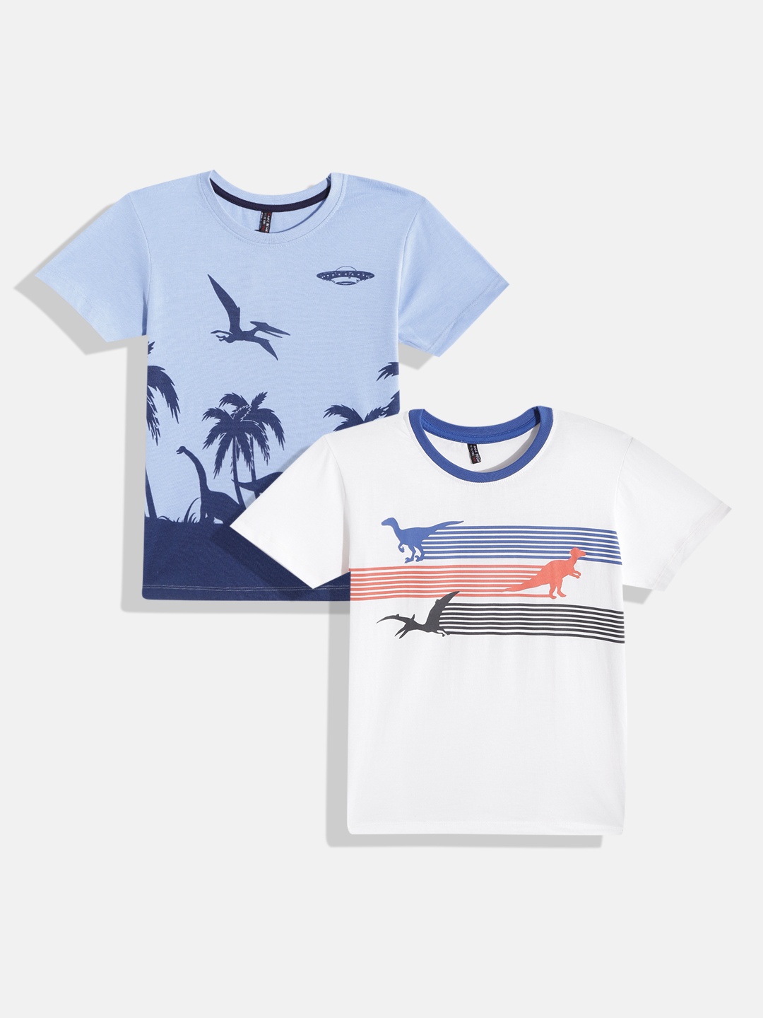 

GAME BEGINS Boys Pack of 2 Printed T-shirt, Blue