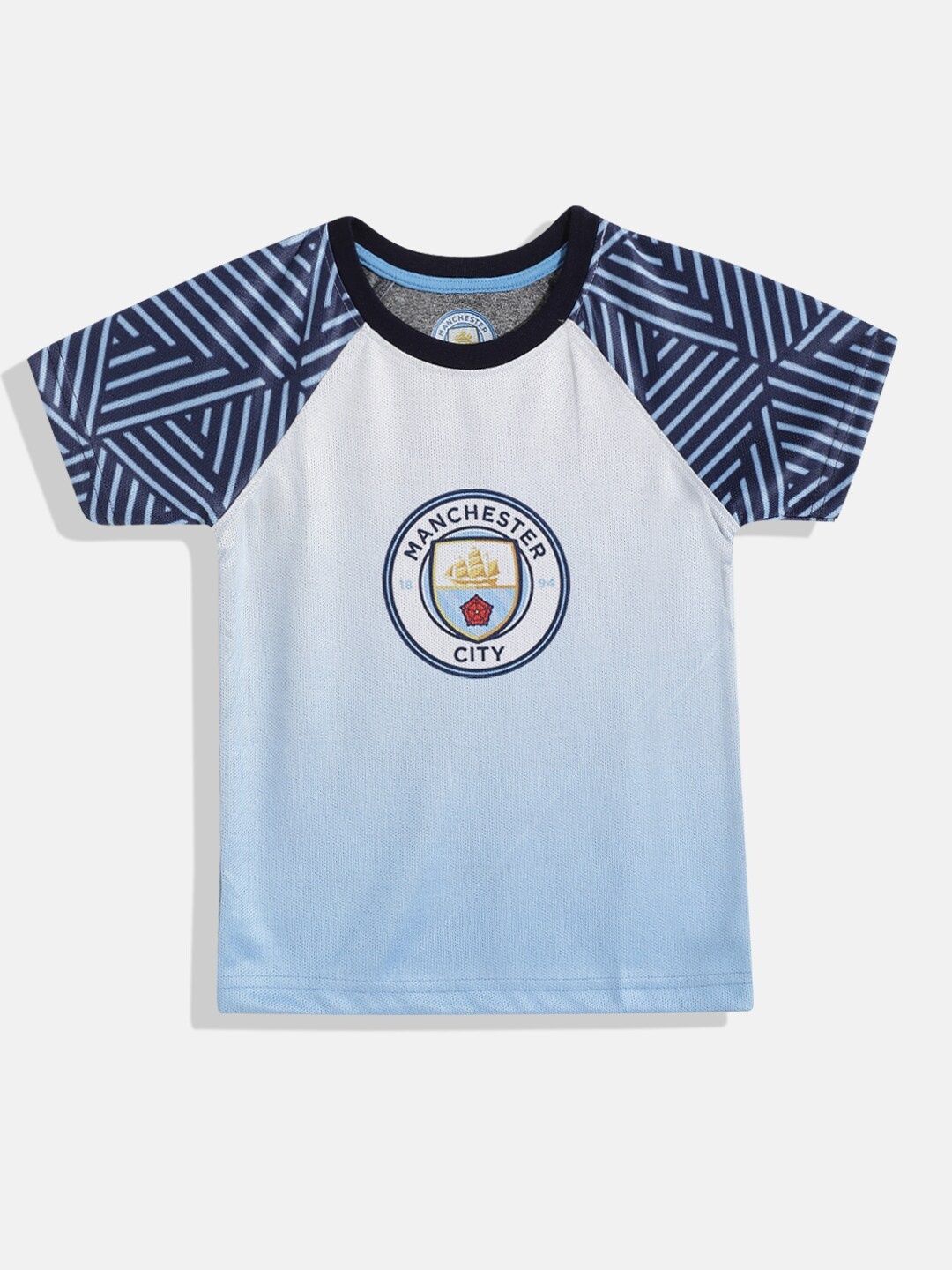 

GAME BEGINS Boys Blue & White Printed Cotton T-shirt