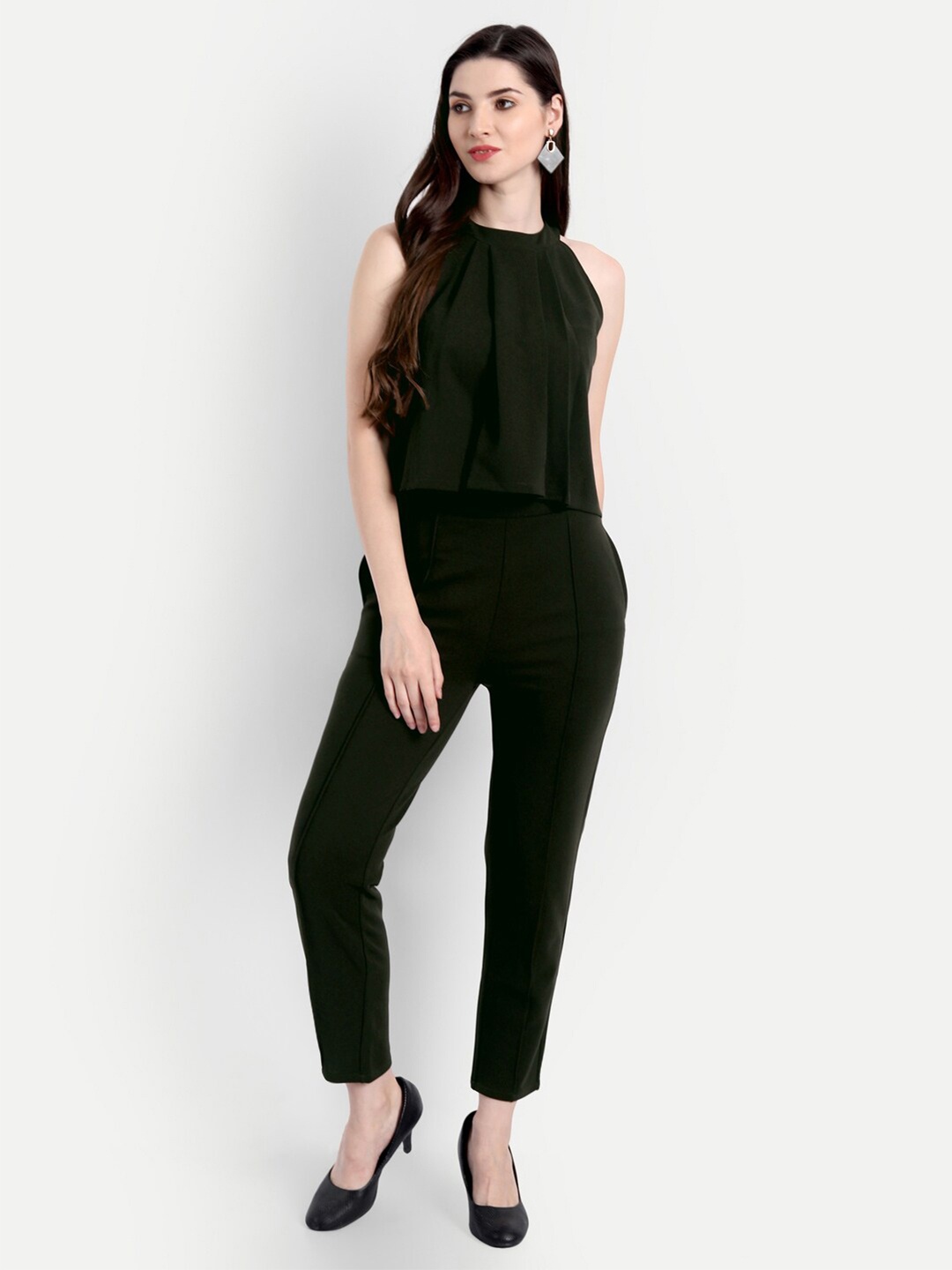 BROADSTAR Women Olive Green Top with Trousers