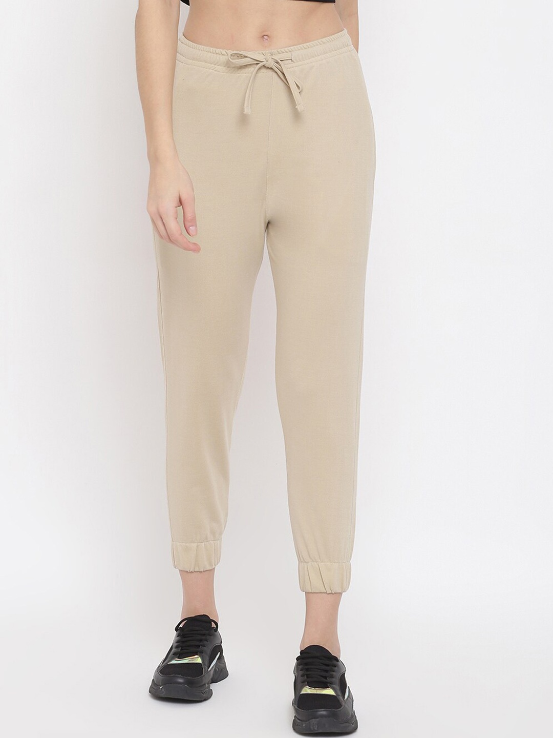 

MKH Women Beige Solid Joggers