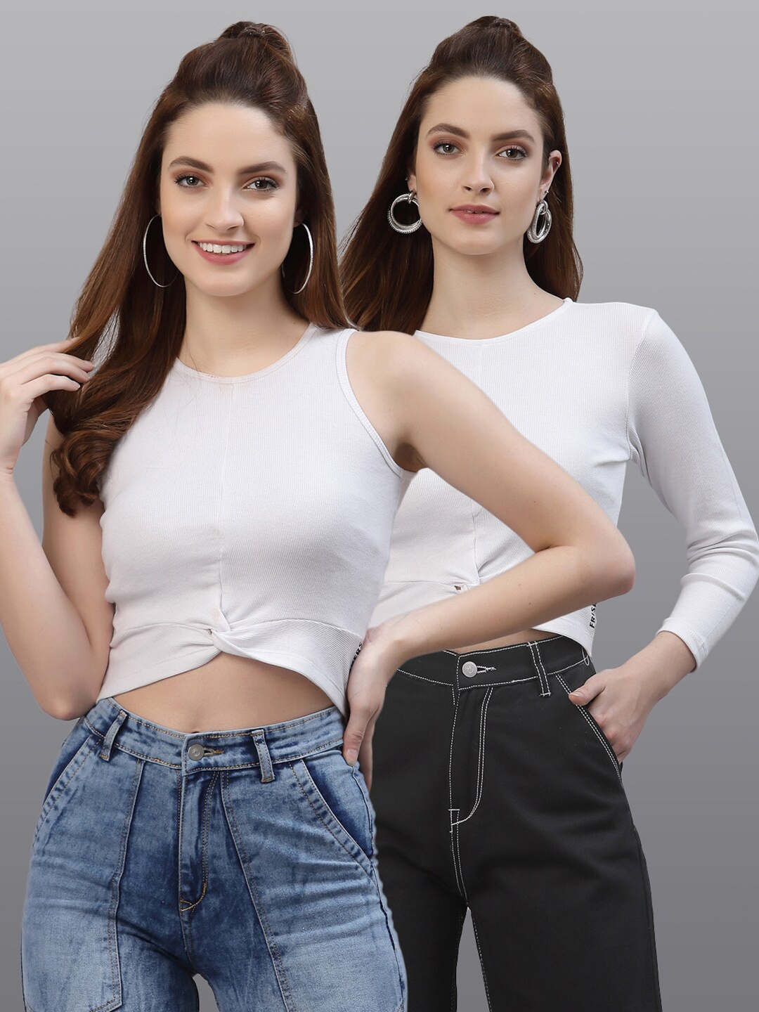 

Friskers Pack of 2 White Fitted Top