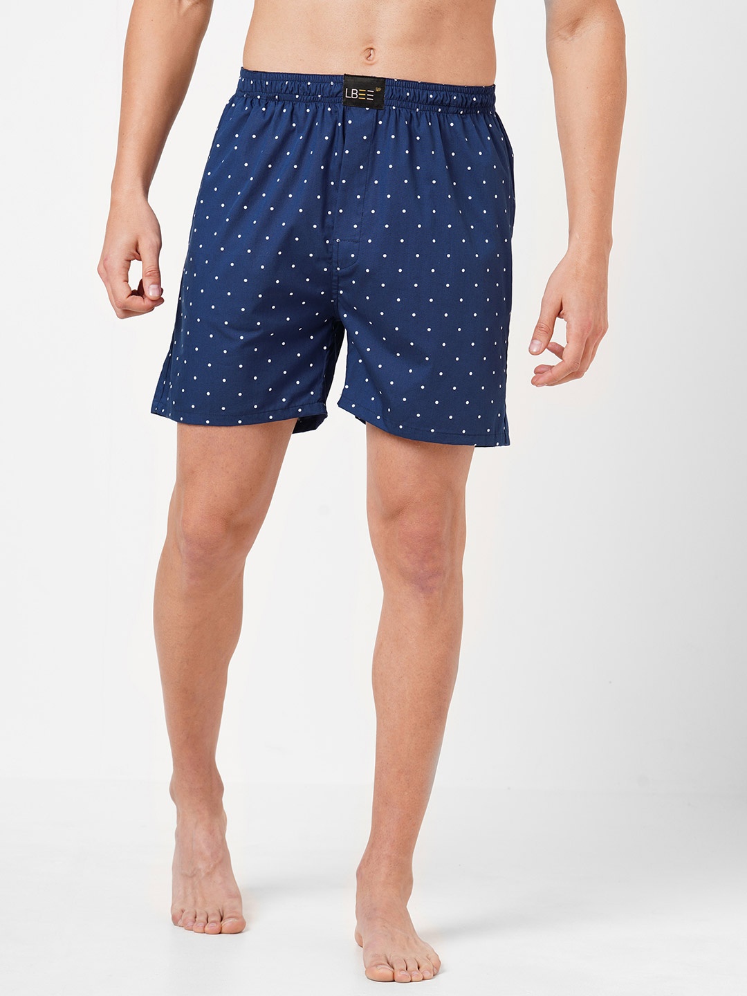 

LBEE Men Navy Blue Printed Cotton Boxers