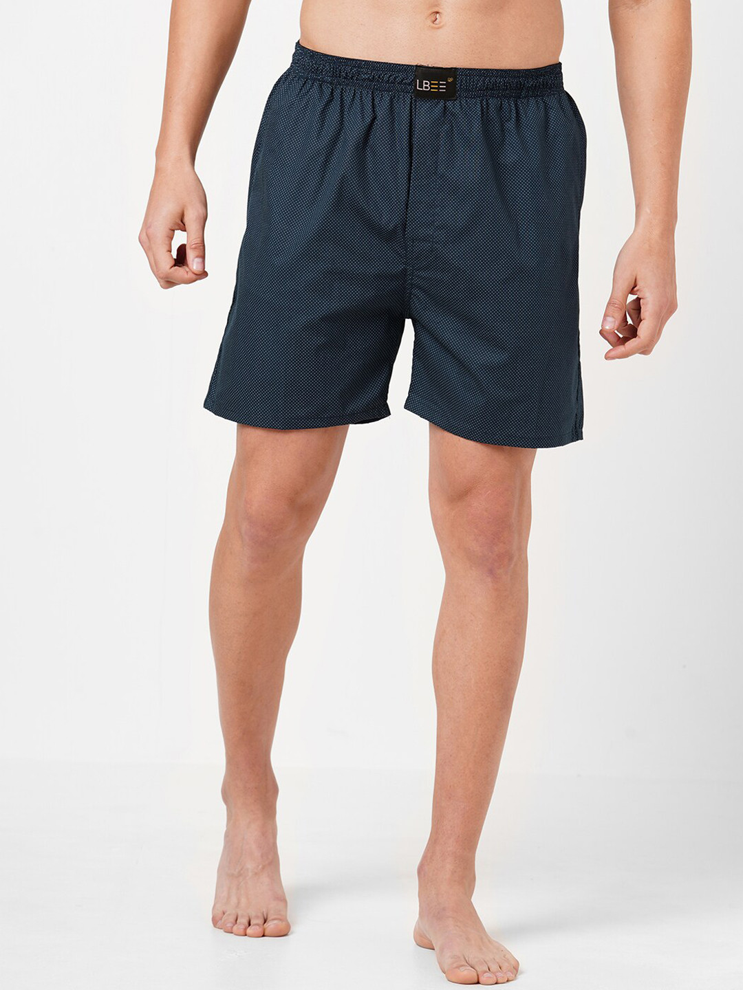

LBEE Men Navy Blue Solid Cotton Boxers