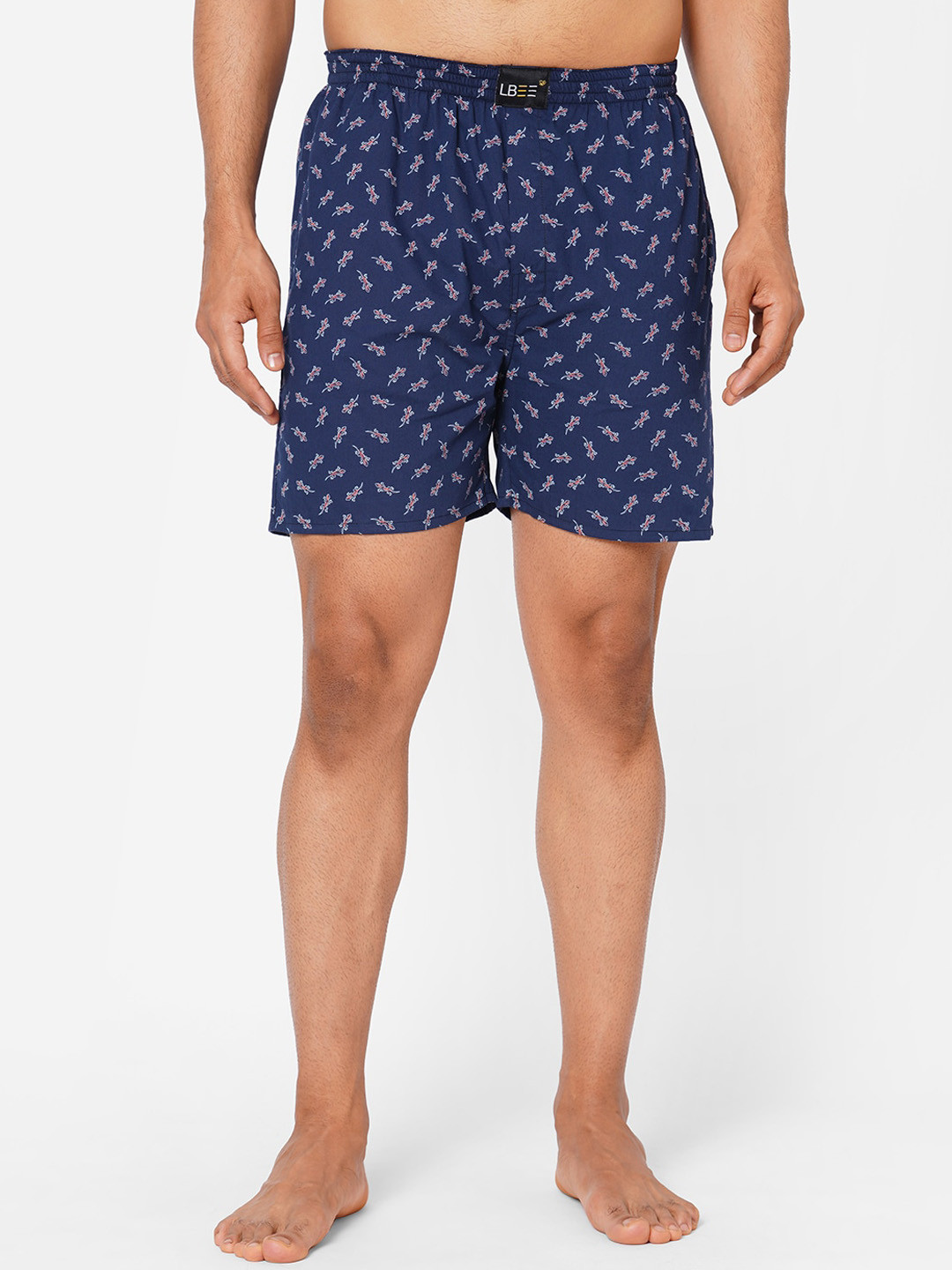 

LBEE Men Navy Blue Printed Cotton Boxers
