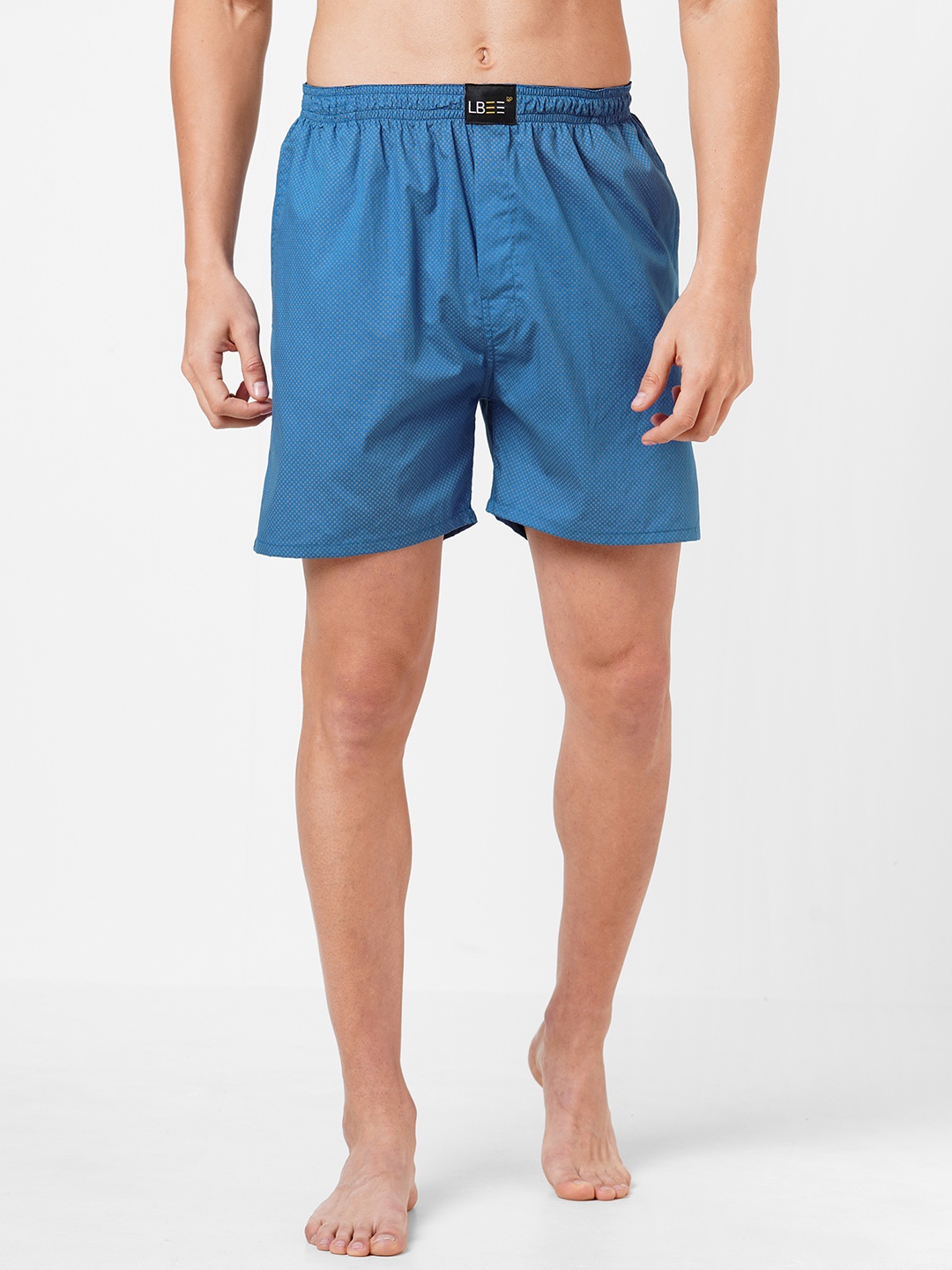 

LBEE Men Blue Printed Cotton Boxers