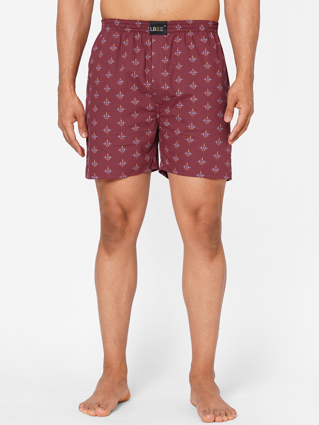 

LBEE Men Red Printed Boxer Shorts