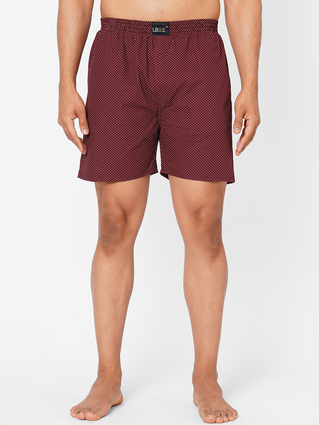 

LBEE Men Maroon Regular Fit Printed Cotton Boxers