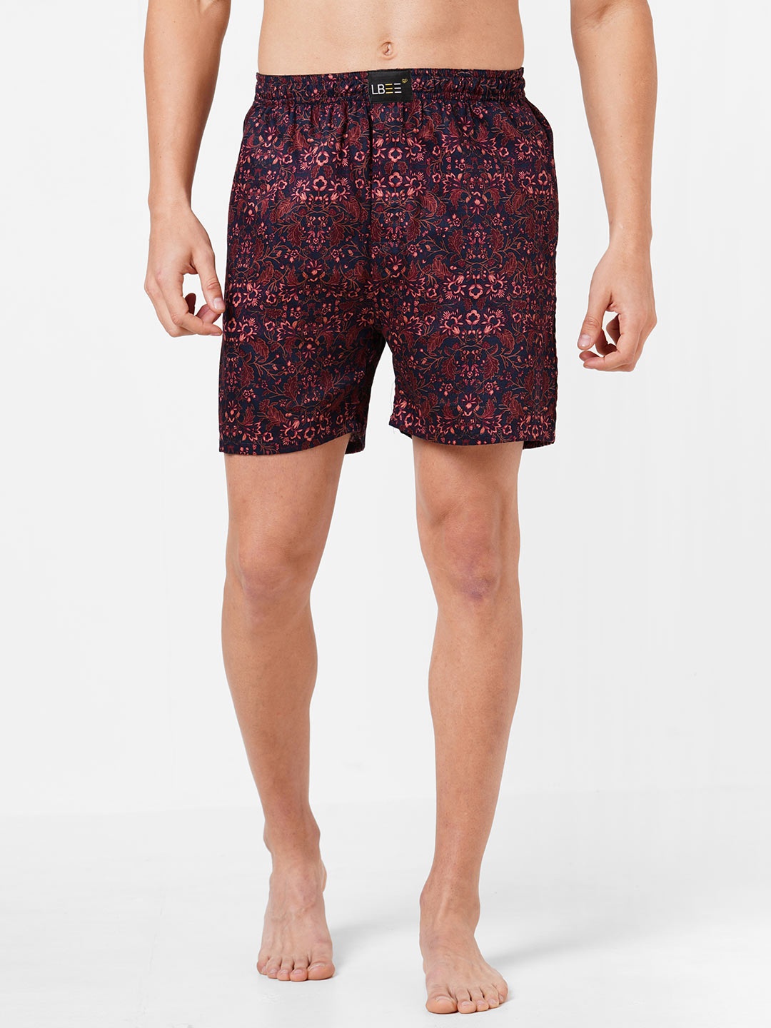 

LBEE Men Navy Blue Printed Cotton Boxers