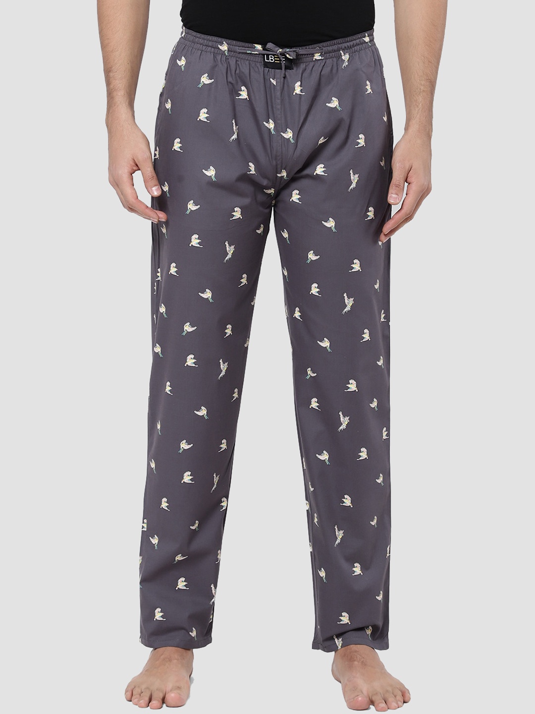 

LBEE Men Grey Printed Lounge Pants