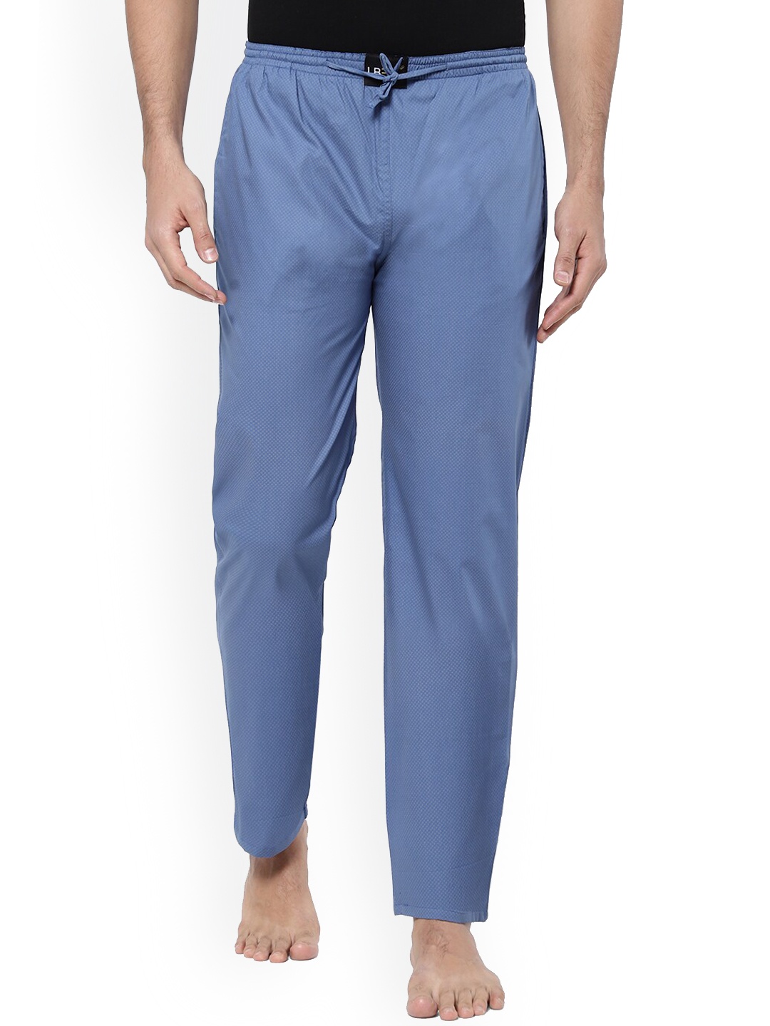 

LBEE Men Blue Solid Cotton Lounge Pants
