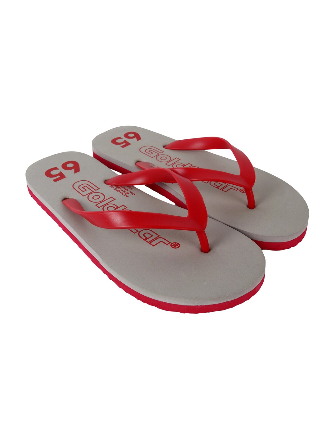 

Goldstar Men Grey & Red Printed Rubber Thong Flip-Flops