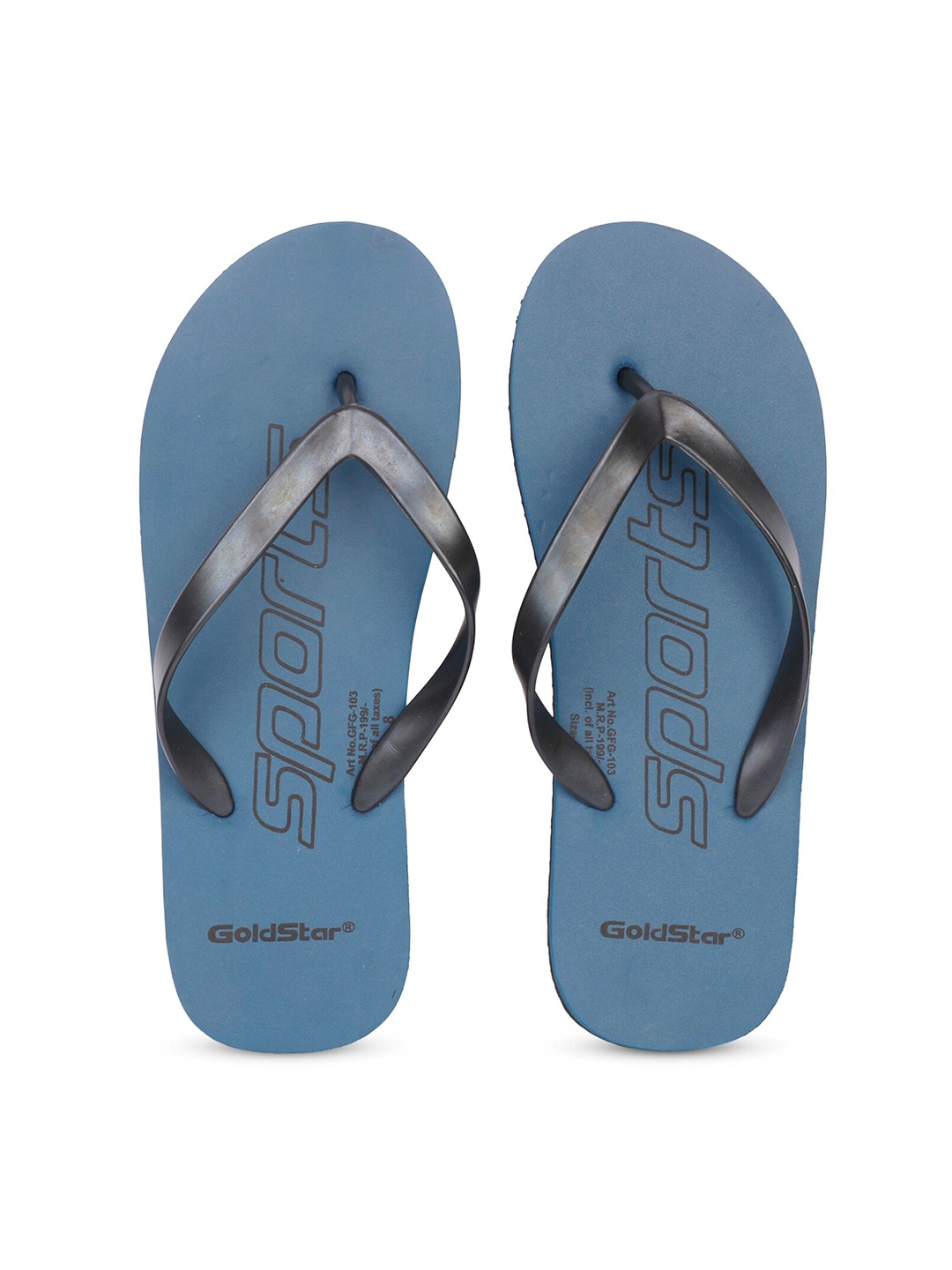 Goldstar Men Sea Green & Grey Rubber Room Slippers