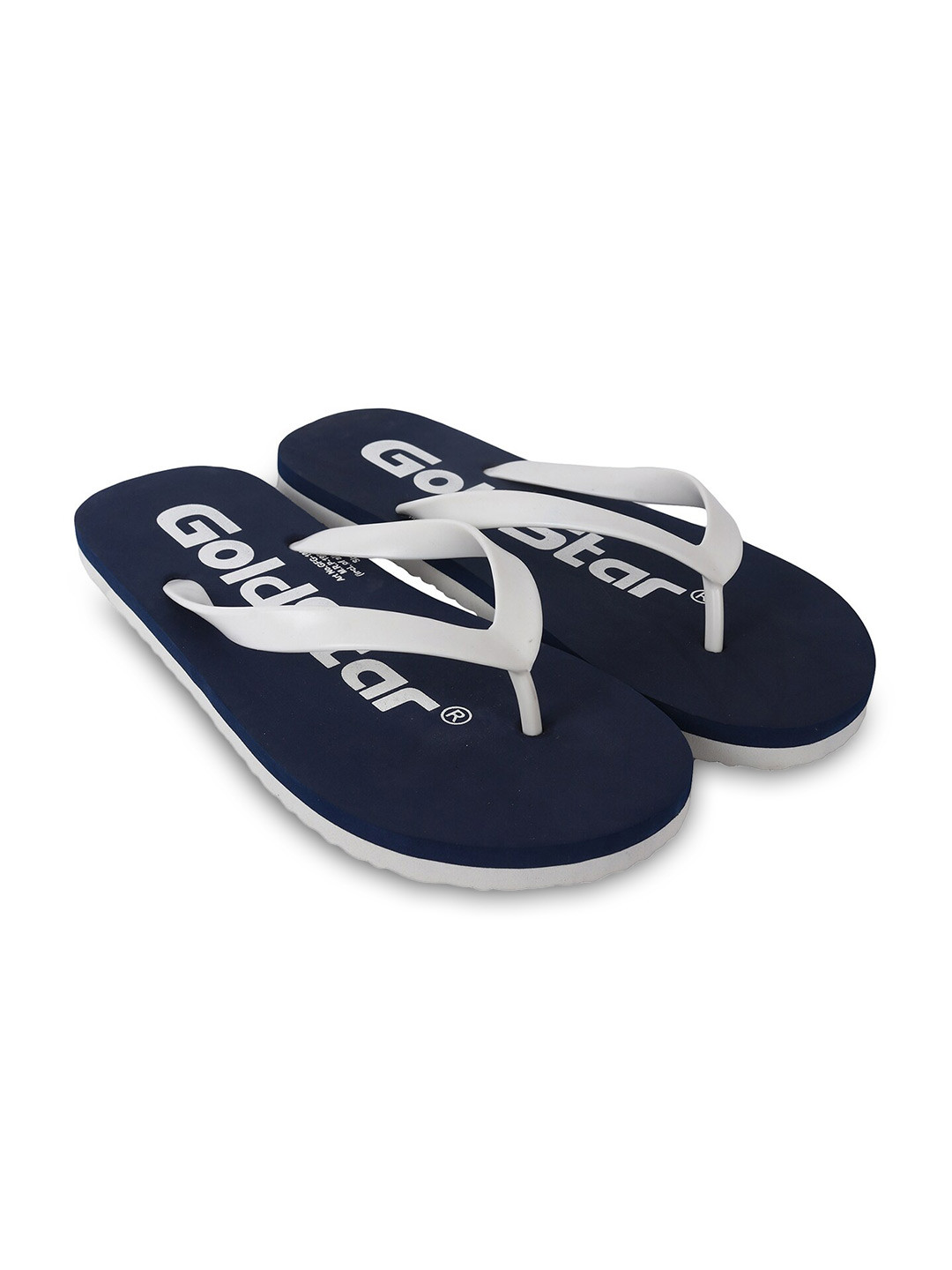 

Goldstar Men Navy Blue & White Rubber Room Slippers