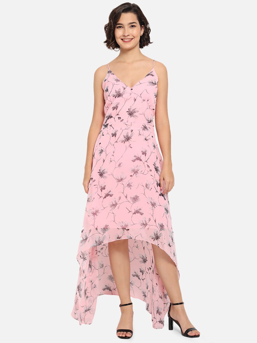 

Kannan Pink Floral Georgette Maxi Dress