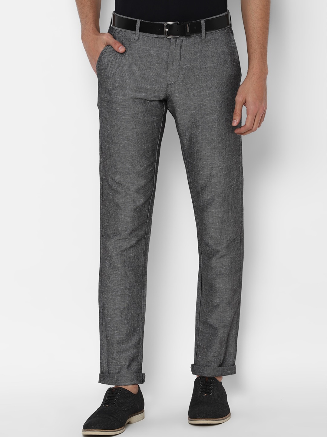 Allen Solly Men Grey Slim Fit Trousers