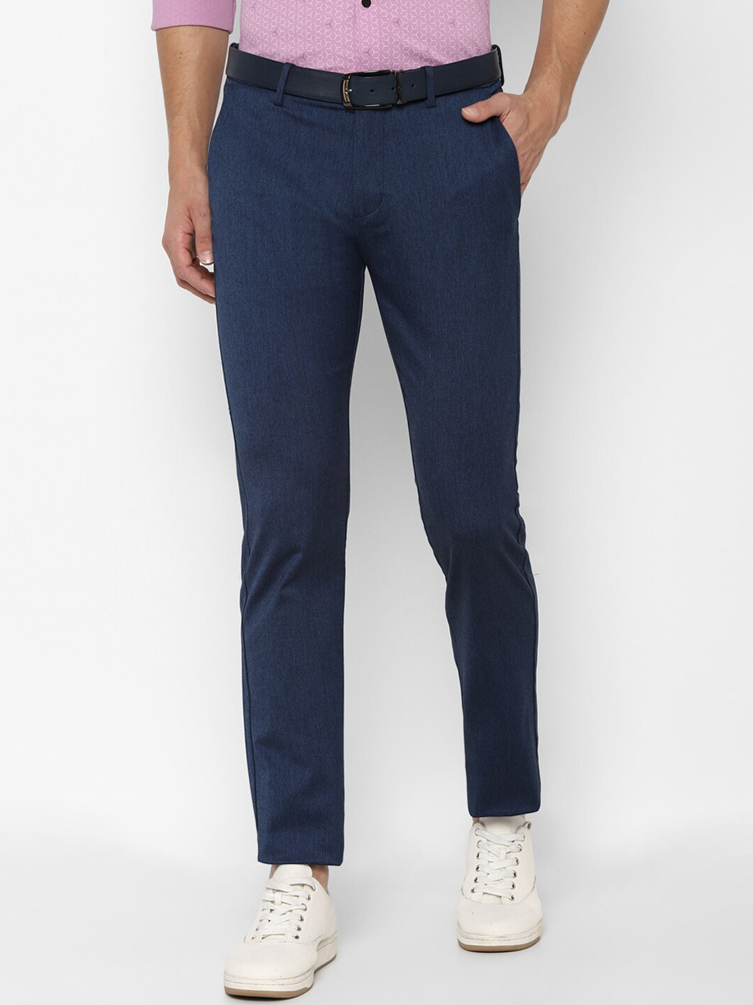 

Allen Solly Men Navy Blue Slim Fit Trousers