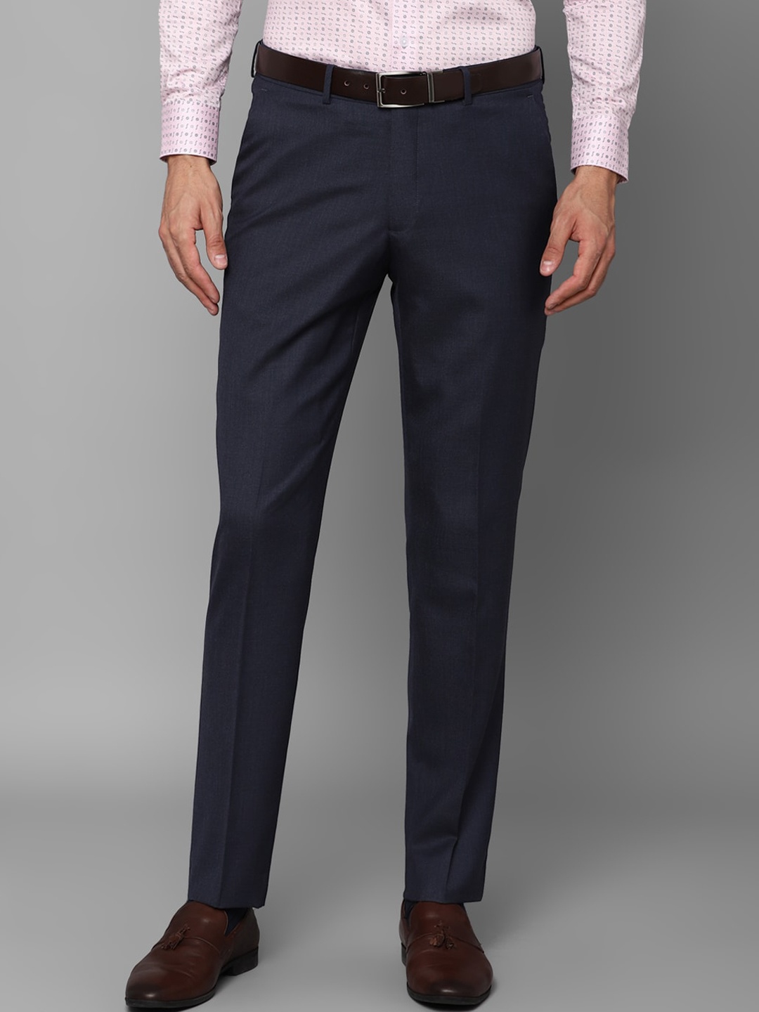 

Luxure by Louis Philippe Men Navy Blue Slim Fit Formal Trousers