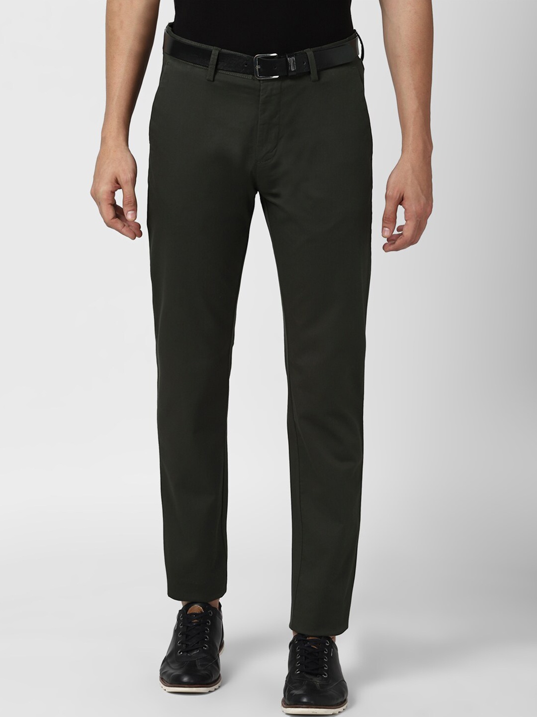 

Peter England Casuals Men Olive Green Slim Fit Trousers