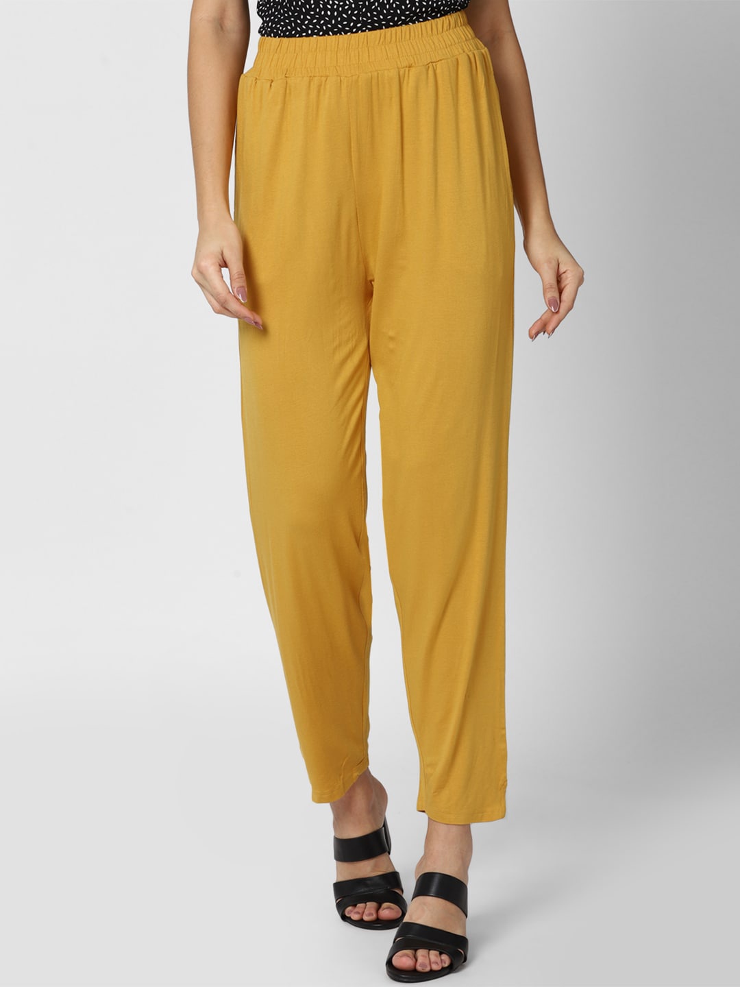 Van Heusen Woman Women Mustard Yellow Solid Trousers