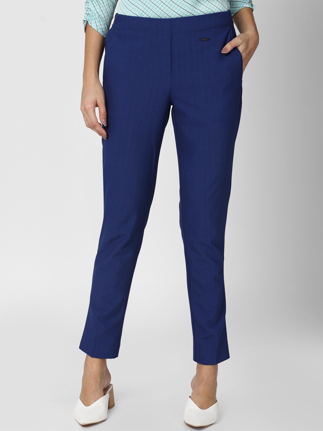 

Van Heusen Woman Women Blue Solid Trouser