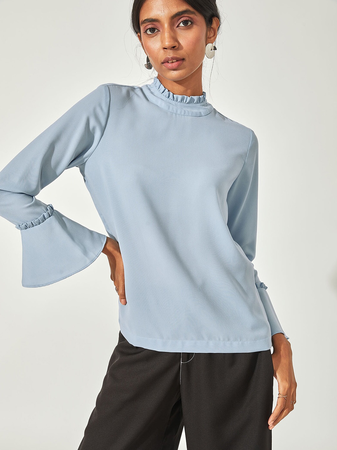 

The Label Life Grey Triple Back-Tie Bow Top