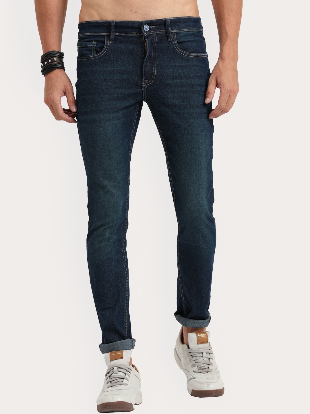 

Old Grey Men Slim Fit Light Fade Denim Streachable Jeans, Blue
