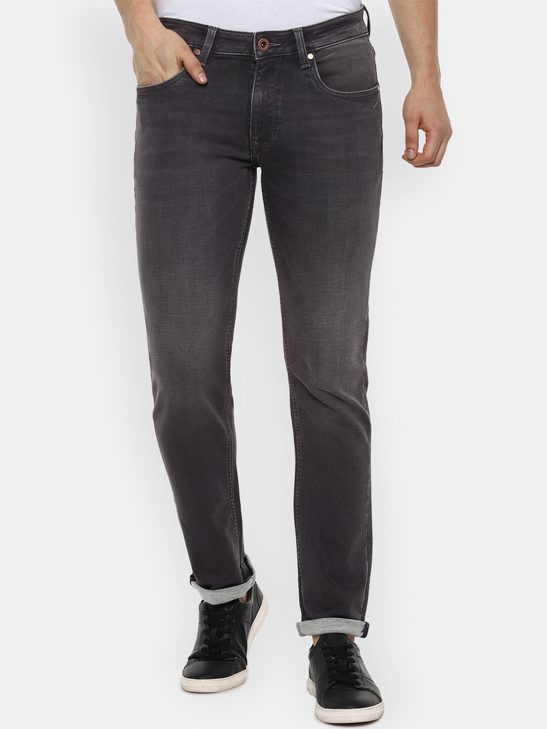 

Louis Philippe Jeans Men Grey Light Fade Cotton Jeans