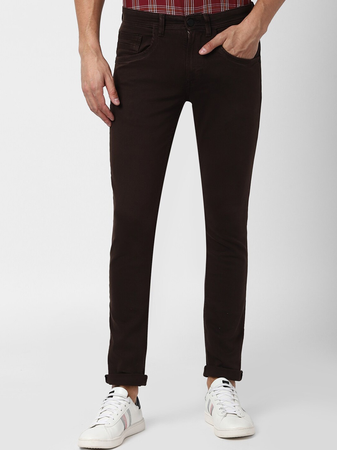 

V Dot Men Brown Skinny Fit Jeans