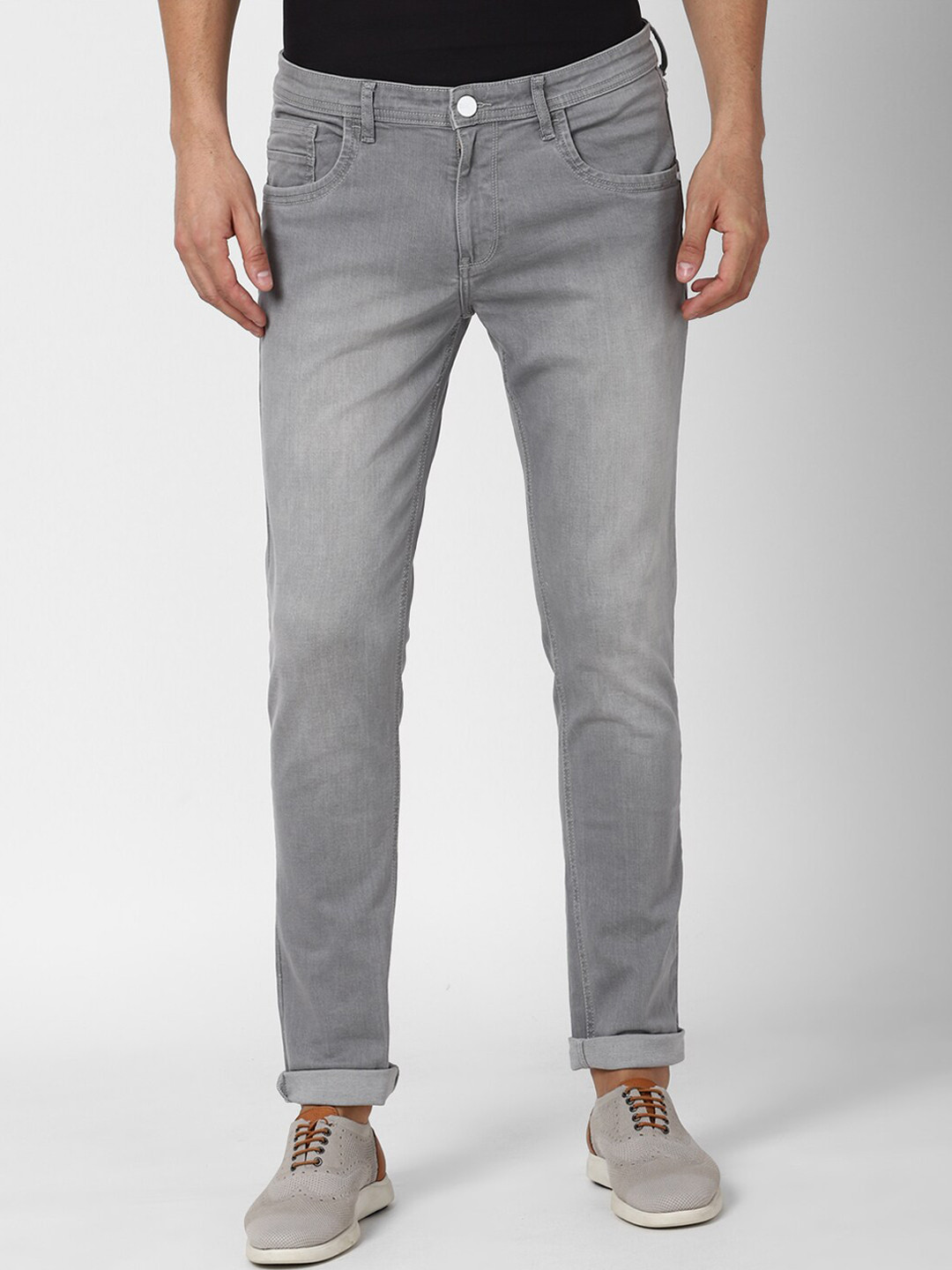 

Van Heusen Sport Men Grey Skinny Fit Low Distress Heavy Fade Jeans 98% Cotton