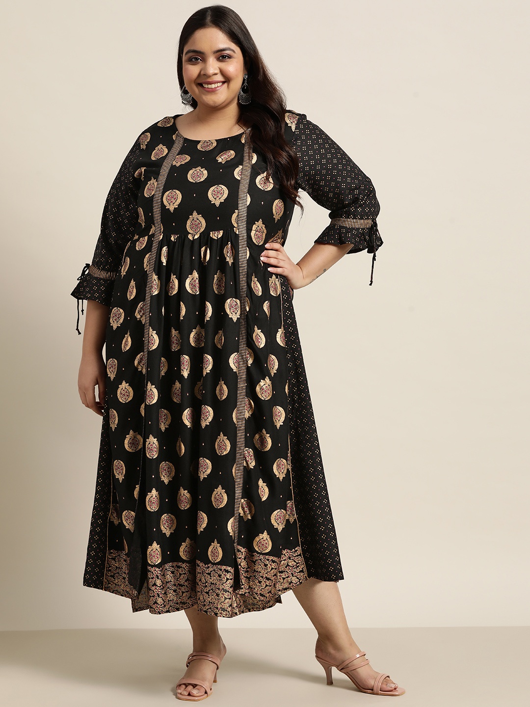 

Juniper Black Ethnic Motifs Ethnic Maxi Dress