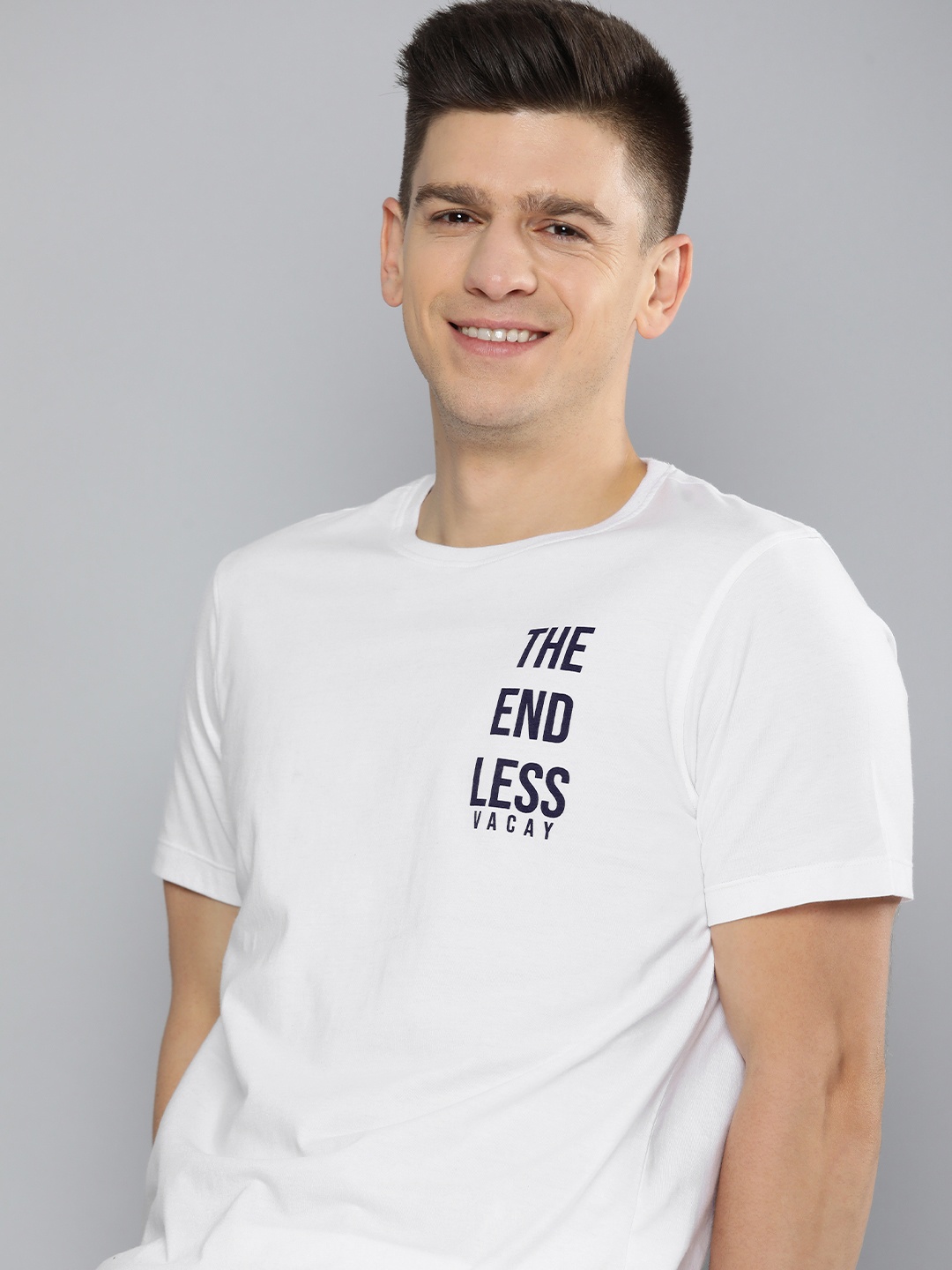 

Mast & Harbour Men White Typography Printed T-shirt