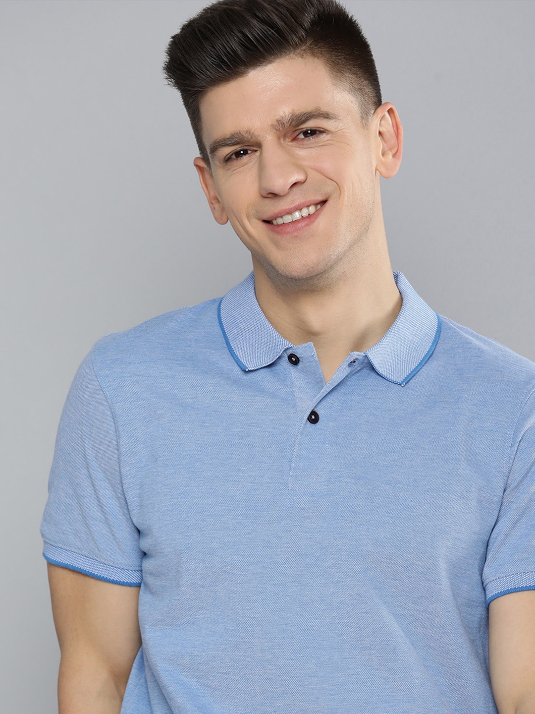 

Mast & Harbour Men Blue Polo Collar T-shirt