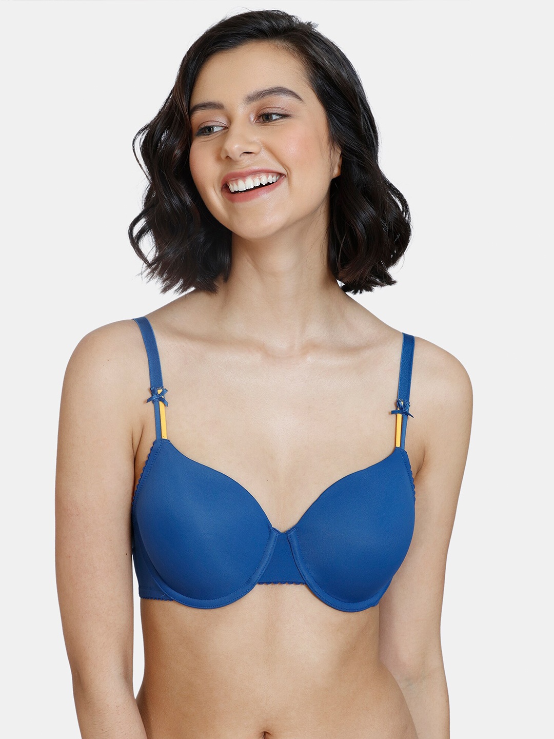 

Zivame Blue Underwired Lightly Padded T-shirt Bra
