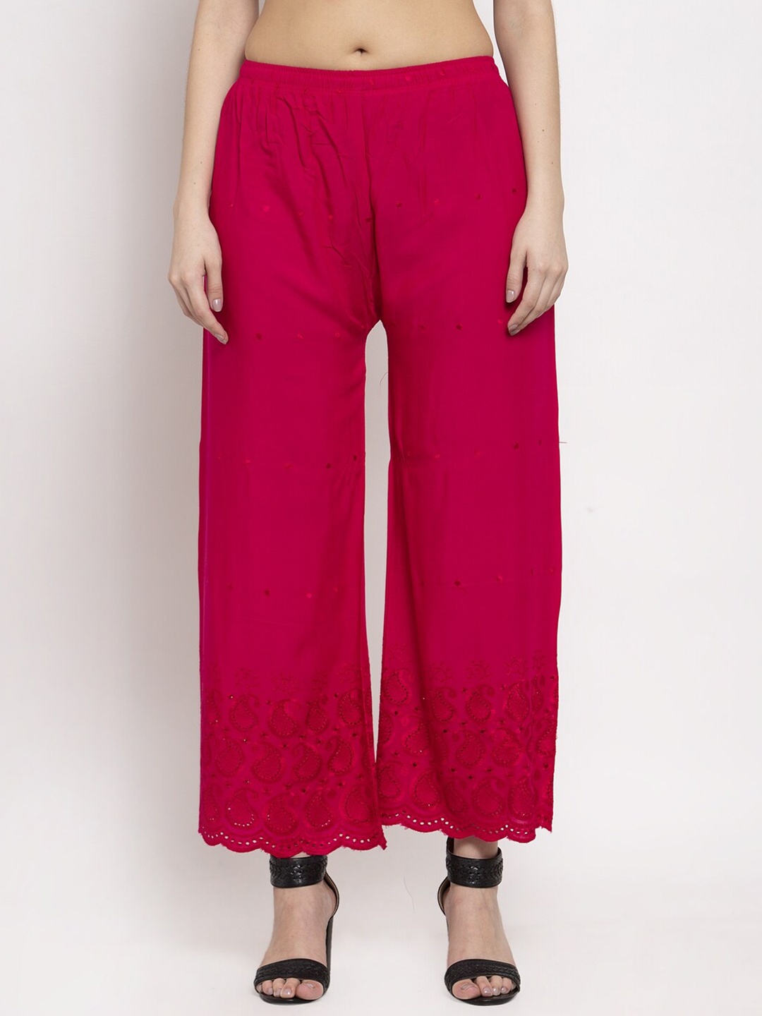 

Miaz Lifestyle Women Pink Knitted Palazzos