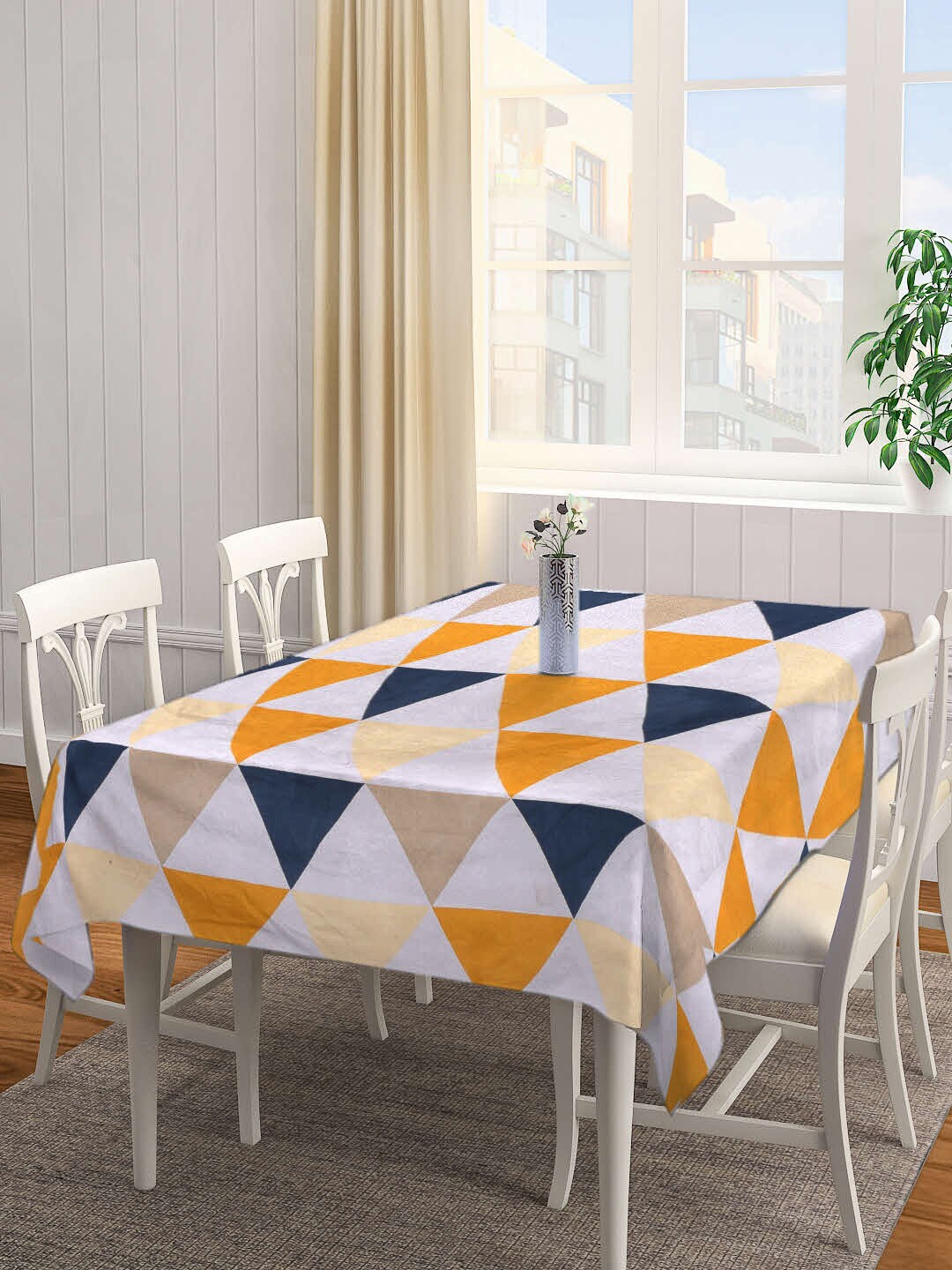 

Arrabi Multicoloured Geometric Printed Cotton Blend Table Cover, Multi