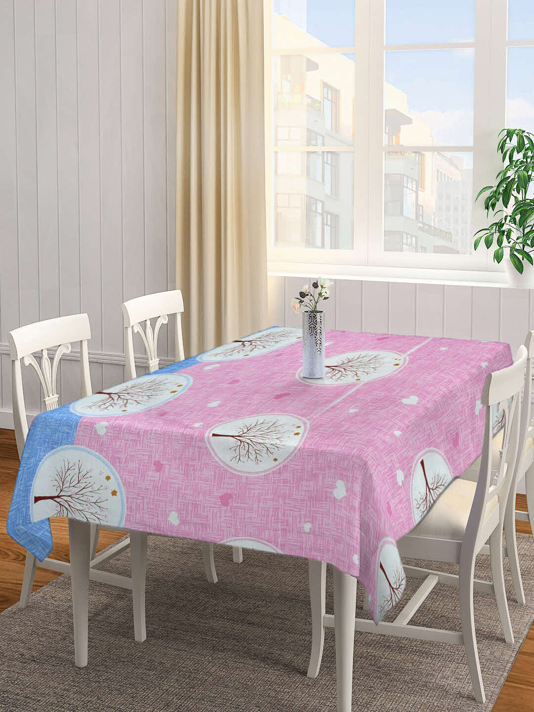 

Arrabi Pink Printed 6-Seater Rectangle Table Cover