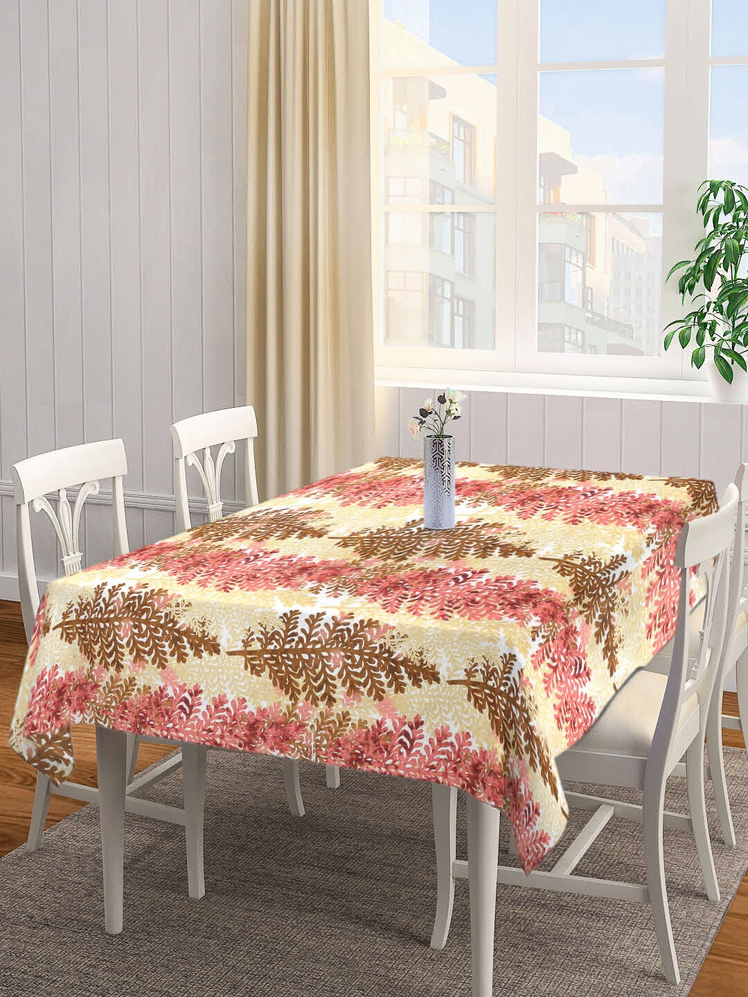 

Arrabi 8 Seater Brown Floral Print Table Cover