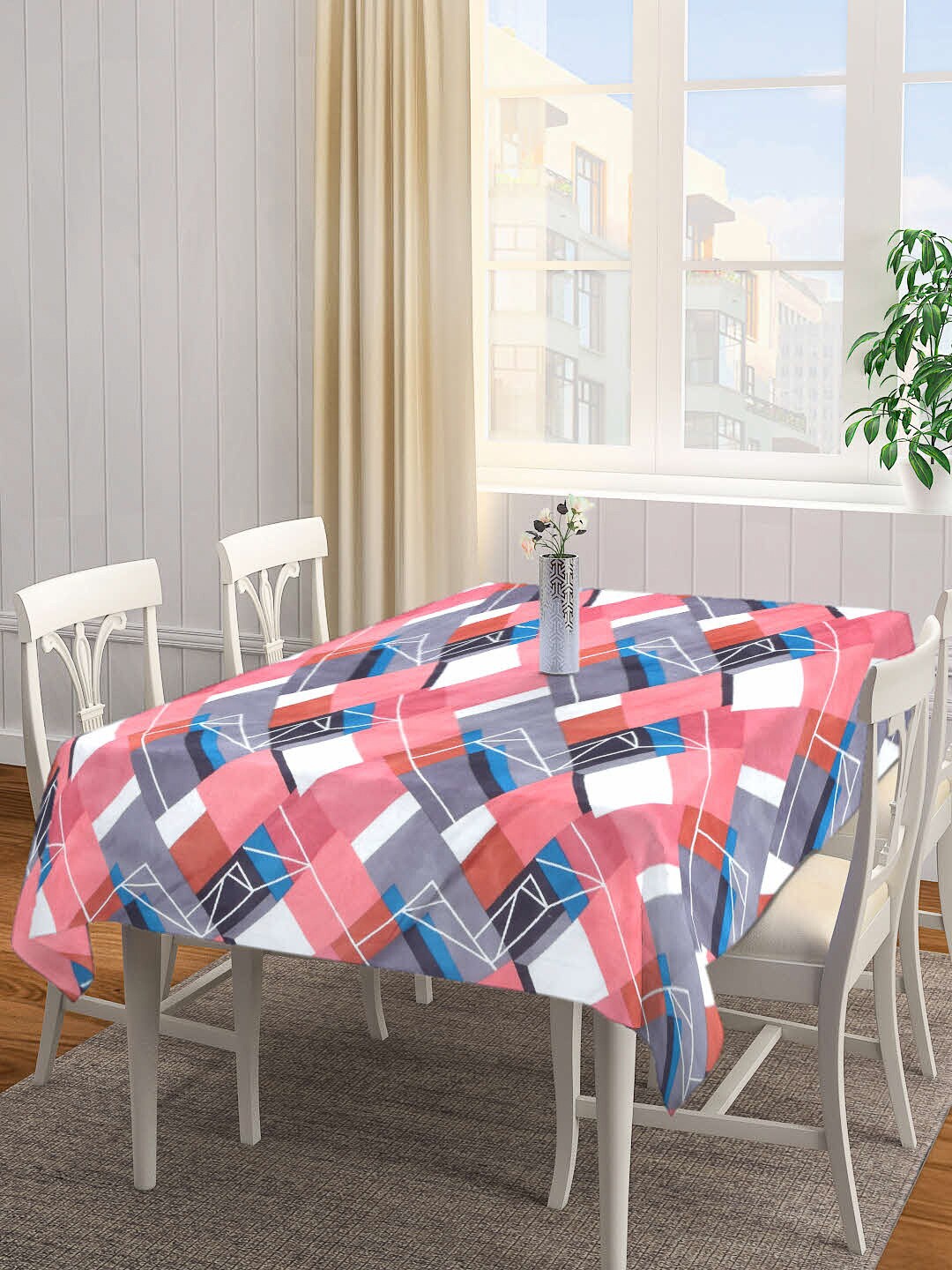 

Arrabi Multicoloured Geometric Printed 6 Seater Table Cover, Multi