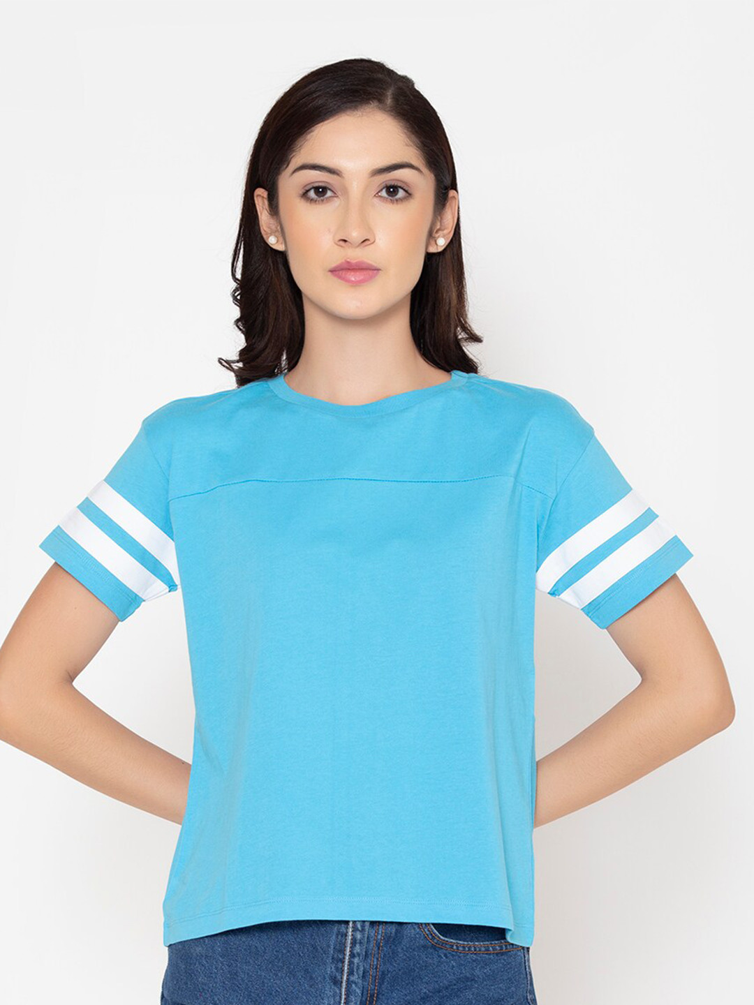 

FLAWLESS Women Turquoise Blue T-shirt
