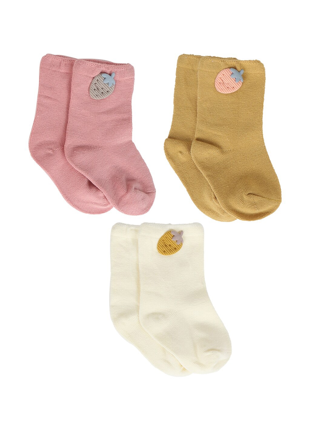 

iSWEVEN Infants Pack Of 3 Assorted Above Ankle-Length Socks