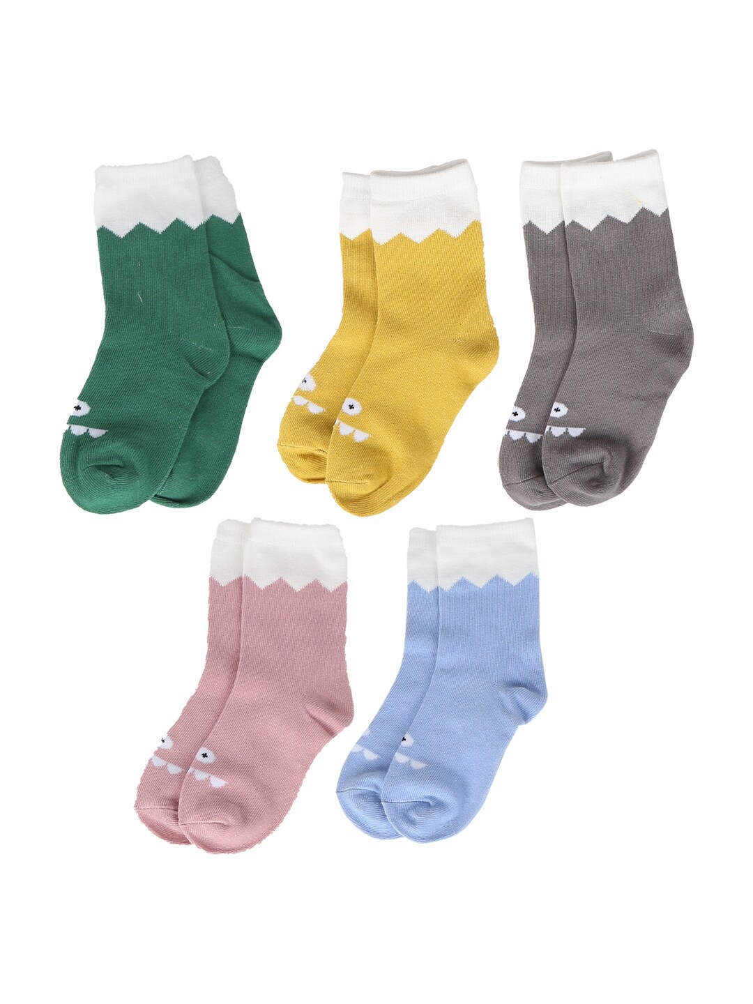

iSWEVEN Unisex Kids Pack of 5 Cotton Above Ankle Length Socks, Assorted