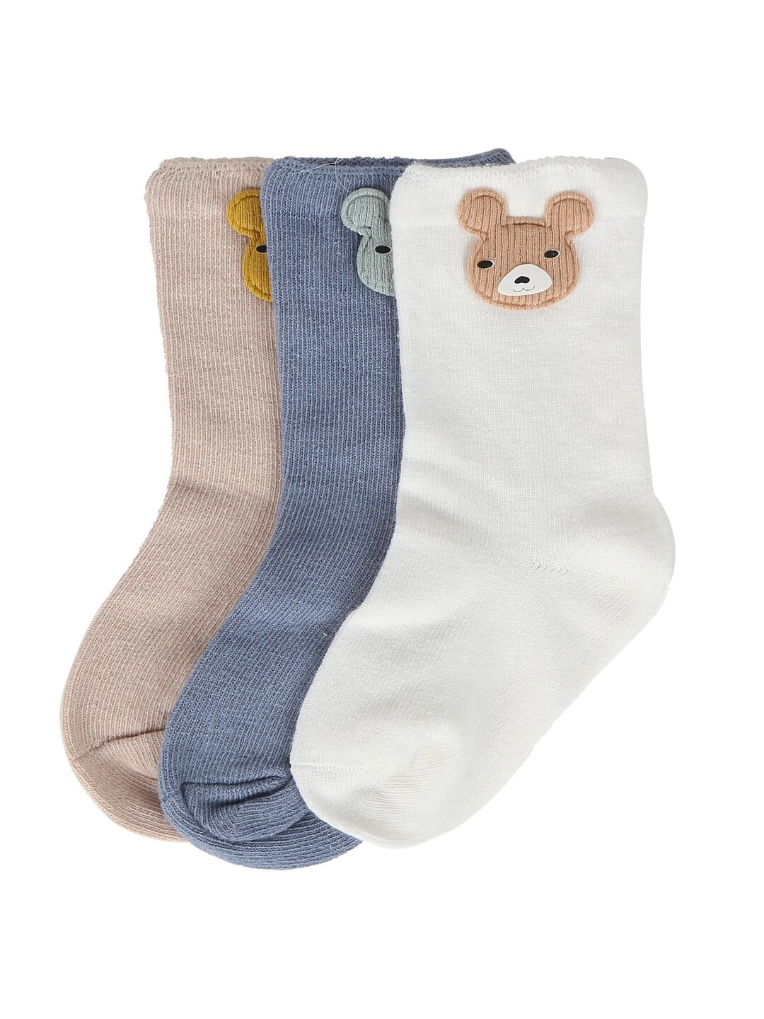

iSWEVEN Infant Pack of 3 Solid Cotton Socks, White