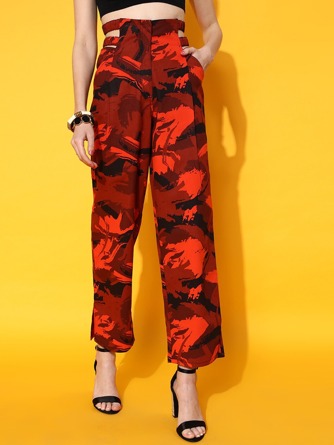 

STREET 9 Women Orange Conversational Trousers