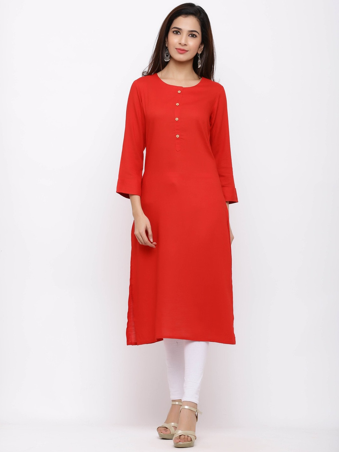 

ZOLA Women Red Flared Sleeves Kurta