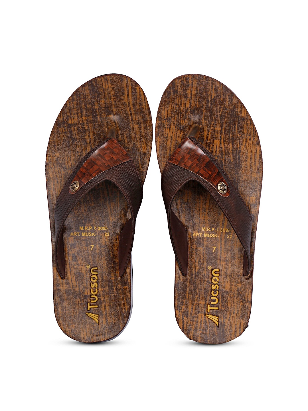 

Tucson Men Brown Textured Rubber Slip-On