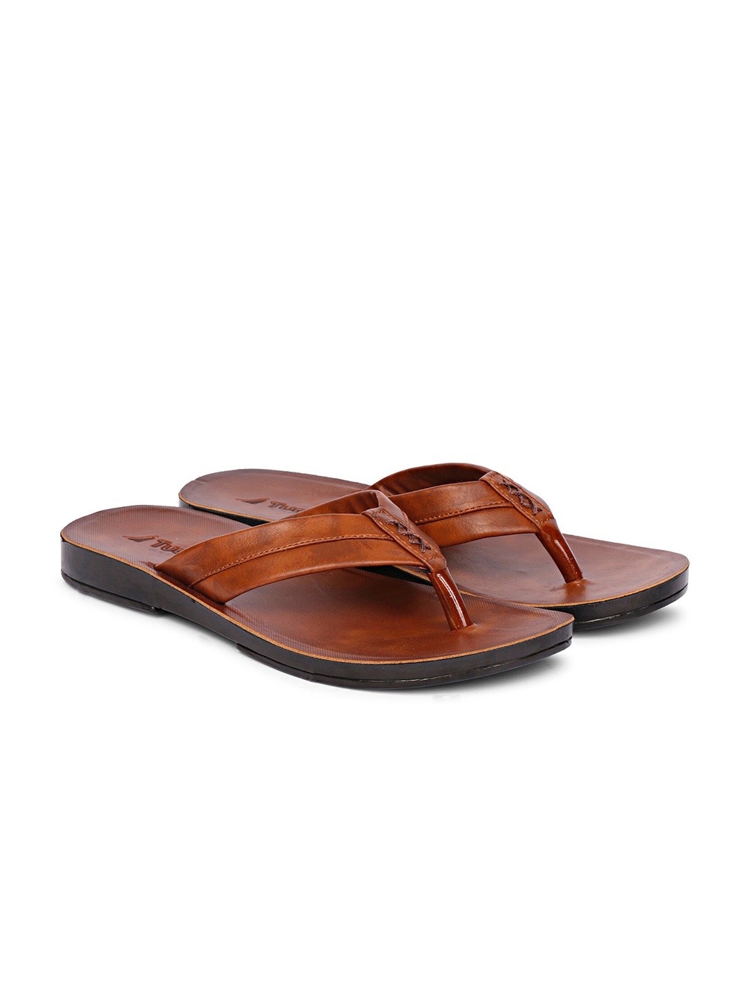 

Tucson Men Tan Rubber Thong Flip-Flops