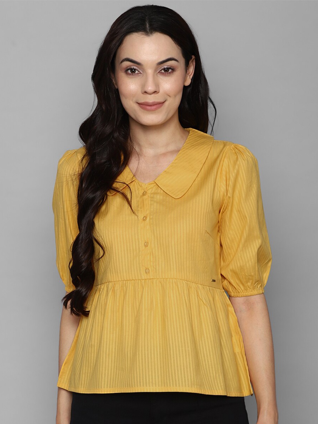 

Allen Solly Woman Yellow Peplum Top
