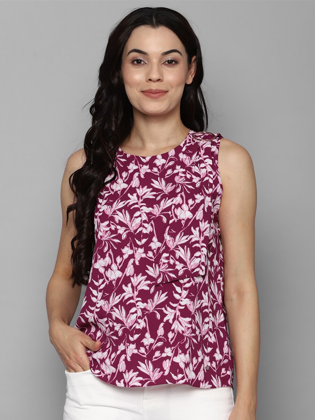 

Allen Solly Woman Pink Floral Print Top