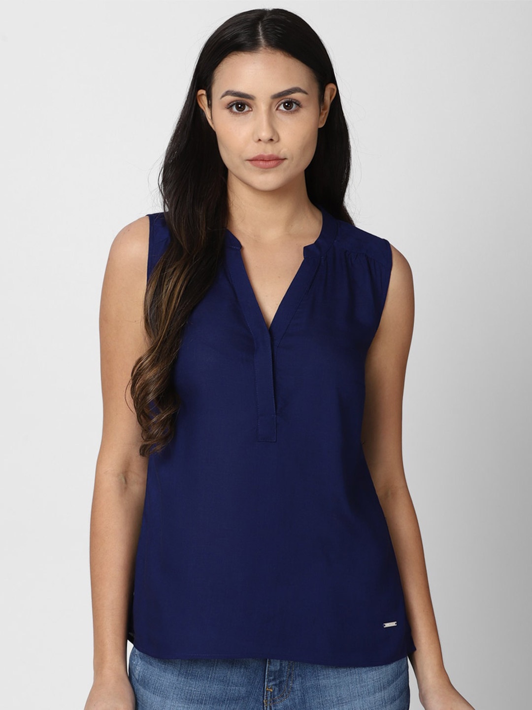 

Van Heusen Woman Solid Formal Top, Navy blue